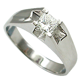 18K White Gold Solitaire Ring : 0.50 ct Diamond