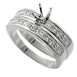 Platinum Wedding Band Set : 1.00 cttw Diamonds