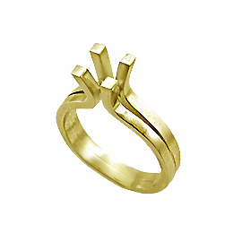 18K Yellow Gold Solitaire Setting