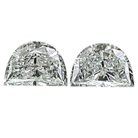 0.64 cttw Pair of Half Moon Diamonds : G / SI3