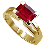 18K Yellow Gold 1.50ct Ruby Ring