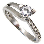 14K White Gold 0.27cttw Diamond Ring