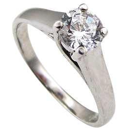 14K White Gold Solitaire Ring : 0.70 ct Diamond