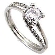 14K White Gold 0.42cttw Diamond Ring