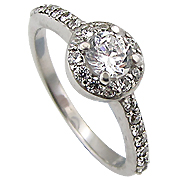 14K White Gold 0.84cttw Diamond Ring