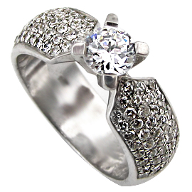 14K White Gold Multi Stone Ring : 1.20 cttw Diamonds