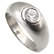 14K White Gold 0.38ct Diamond Men's Ring