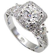 18K White Gold 1.90cttw Diamond Ring