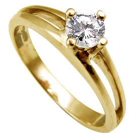 14K Yellow Gold Solitaire Ring : 0.40 ct Diamond