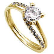 14K Yellow Gold 0.42cttw Diamond Ring