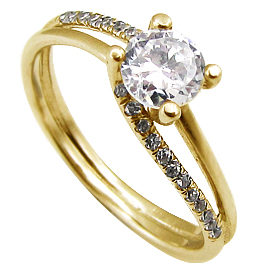 14K Yellow Gold Multi Stone Ring : 0.42 cttw Diamonds