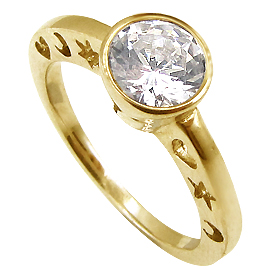 14K Yellow Gold Solitaire Ring : 0.90 ct Diamond