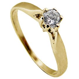 14K Yellow Gold Solitaire Ring : 0.20 ct Diamond