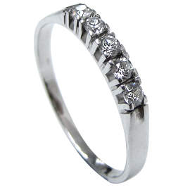 14K White Gold Multi Stone Ring : 0.18 cttw Diamonds