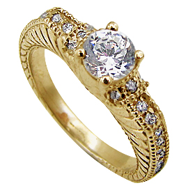 14K Yellow Gold Multi Stone Ring : 0.68 cttw Diamonds
