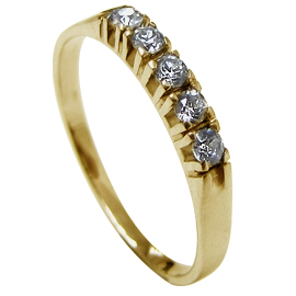 14K Yellow Gold Multi Stone Ring : 0.18 cttw Diamonds