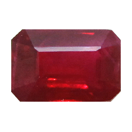 1.00 ct Emerald Cut Ruby : Deep Red