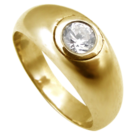 14K Yellow Gold Solitaire Men