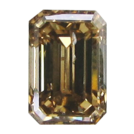 0.67 ct Emerald Cut Diamond : Fancy Champagne / SI2