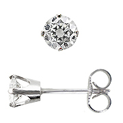 14K White Gold Crown 0.50cttw Diamond Earrings