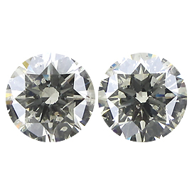 3.42 cttw Pair of Round Natural Diamonds : L / SI3