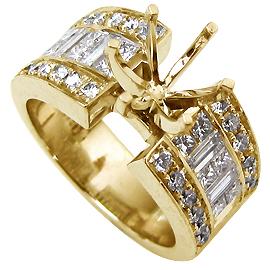 18K Yellow Gold Multi Stone Setting : 1.50 cttw Diamonds