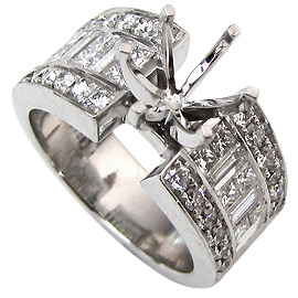 18K White Gold Multi Stone Setting : 1.50 cttw Diamonds