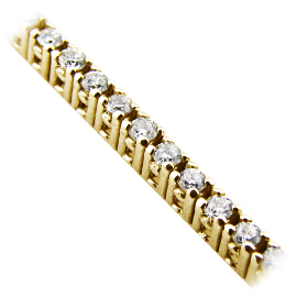 18K Yellow Gold Tennis Bracelet : 1.00 cttw Diamonds