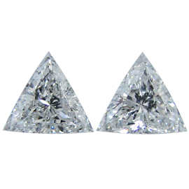 1.00 cttw Pair of Trillion Natural Diamonds : F / SI1