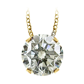 18K Yellow Gold Solitaire Pendant : 1.00 cttw Diamond