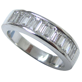 18K White Gold Band : 1.00 cttw Diamonds