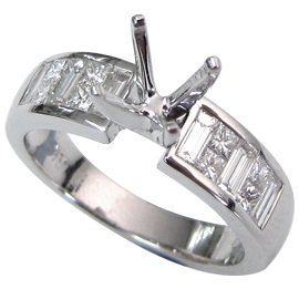 18K White Gold Multi Stone Setting : 0.80 cttw Diamonds