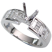 18K White Gold 0.80cttw Diamond Setting