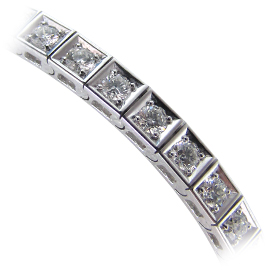 14K White Gold Tennis Bracelet : 3.60 cttw Diamonds