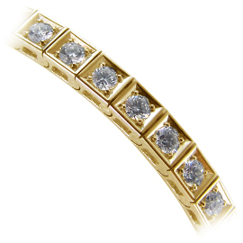 14K Yellow Gold Tennis Bracelet : 3.60 cttw Diamonds