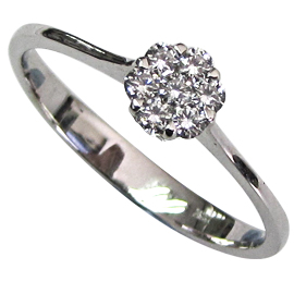 18K White Gold Multi Stone Ring : 0.23 cttw Diamonds