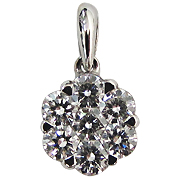 18K White Gold 0.56cttw Diamond Pendant