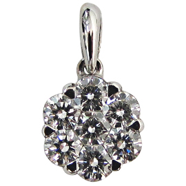 18K White Gold Drop Pendant : 0.56 cttw Diamonds