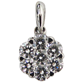 18K White Gold Drop Pendant : 0.56 cttw Diamonds