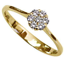 18K Yellow Gold Multi Stone Ring : 0.23 cttw Diamonds
