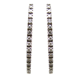 18K White Gold Hoop Earrings : 0.46 cttw Diamonds
