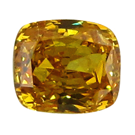 0.32 ct Cushion Cut Diamond : Fancy Intense Orange Yellow / VS2