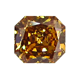 0.20 ct Radiant Diamond : Fancy Intense Orange Yellow / SI2
