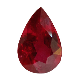 0.73 ct Pear Shape Ruby : Deep Rich Red