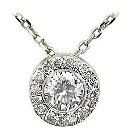 14K White Gold Drop Pendant : 0.23 cttw Diamonds