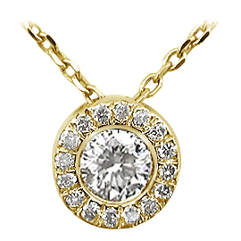 14K Yellow Gold Drop Pendant : 0.23 cttw Diamonds