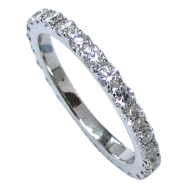 14K White Gold Band : 0.75 cttw Diamonds