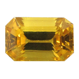 3.31 ct Emerald Cut Yellow Sapphire : Golden Yellow