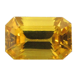 3.31 ct Golden Yellow Emerald Cut Natural Yellow Sapphire