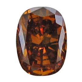 0.33 ct Cushion Cut Diamond : Fancy Deep Yellowish Orange / SI1